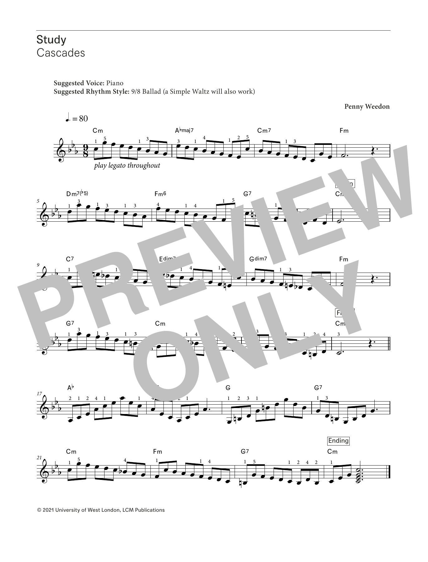 Produktgalerie: Seite 1 von 1 Cascades (from LCME Electronic Keyboard Study Grade 6), Penny Weedon, Klavier