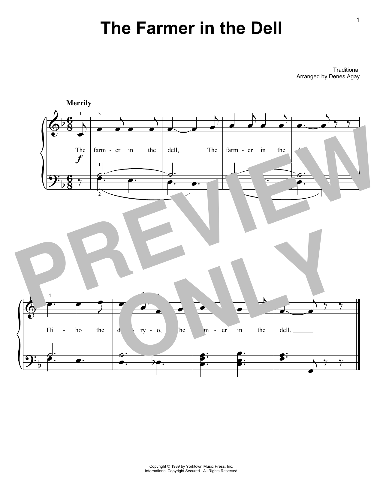 Product picture to: The Farmer In The Dell (arr. Denes Agay)