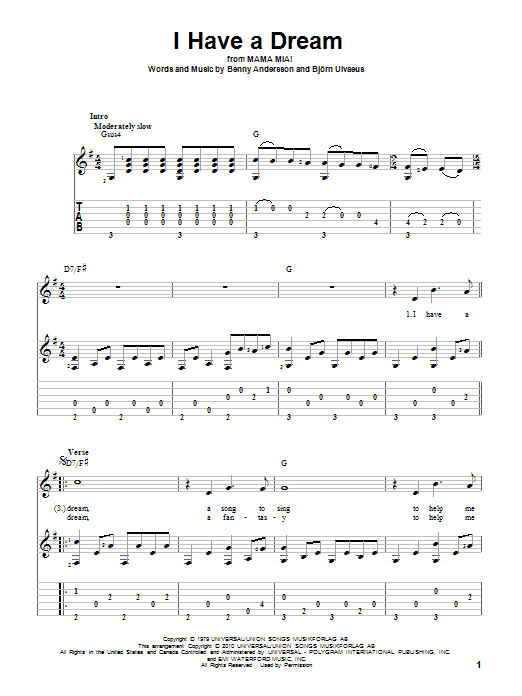 Produktgalerie: Seite 1 von 1 I Have A Dream, ABBA, Gitarre