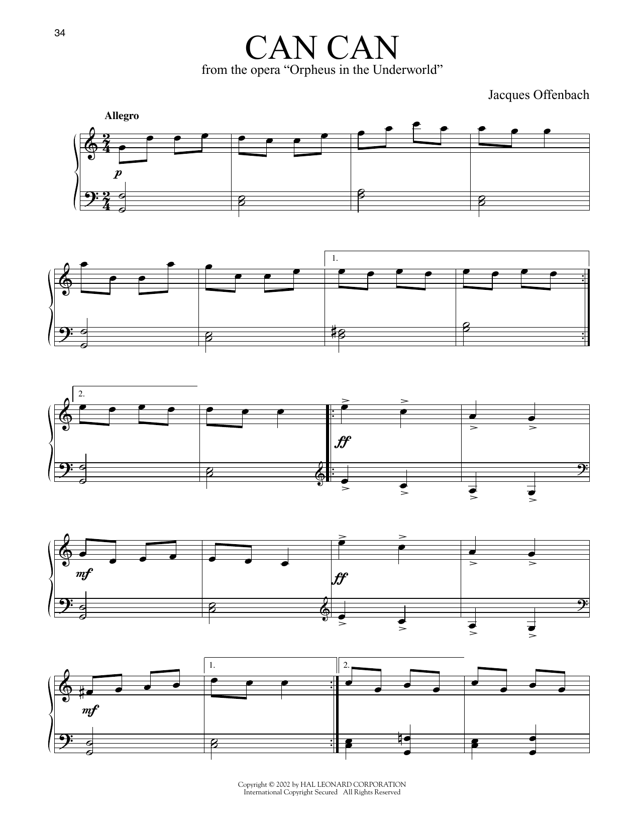 Produktgalerie: Seite 1 von 1 Can Can, Jacques Offenbach, Klavier