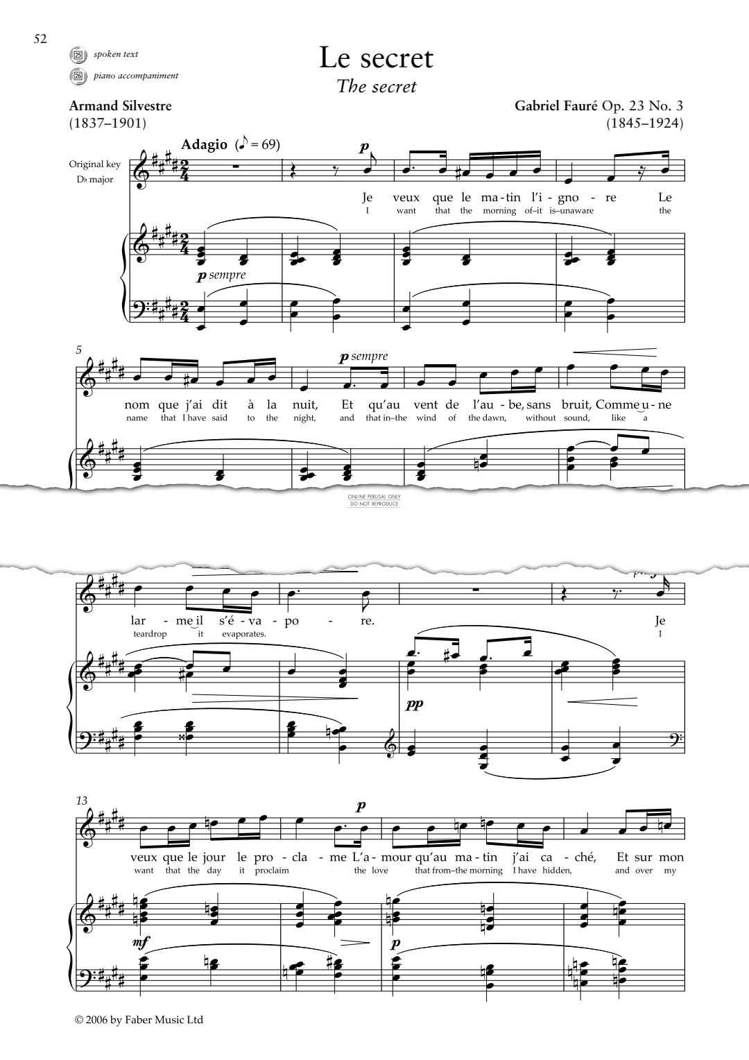 Produktbild zu: Le Secret (Op.23 No.3)