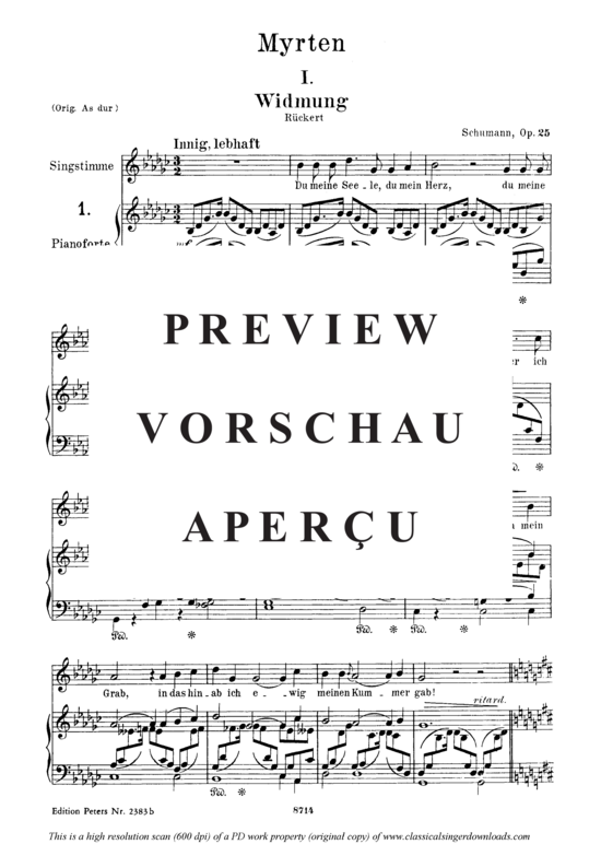 Product gallery: Page 2 of 4 Widmung Op.25 No.1, , Medium Voice and Piano