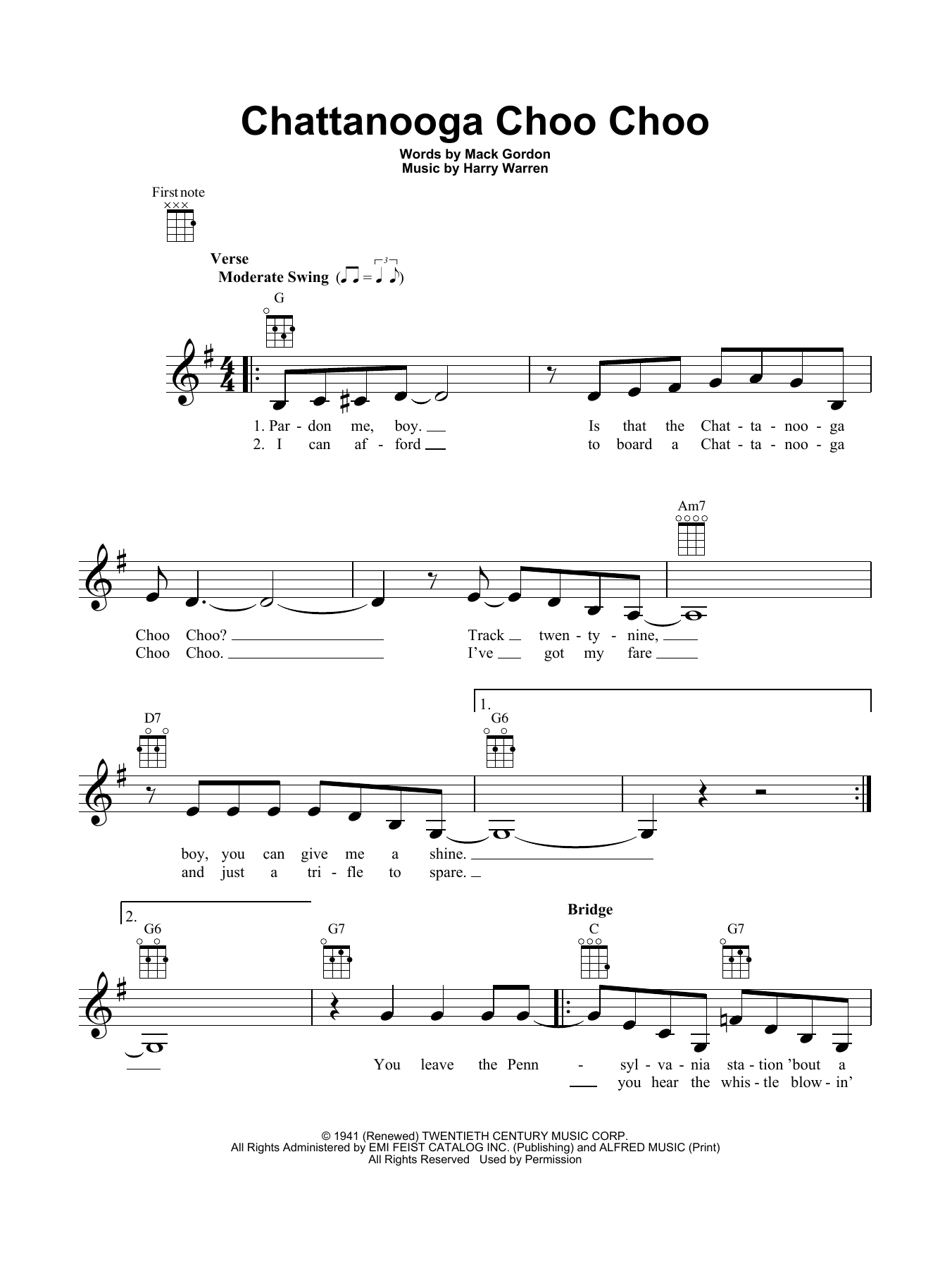 Product gallery: Page 1 of 1 Chattanooga Choo Choo, Mack Gordon