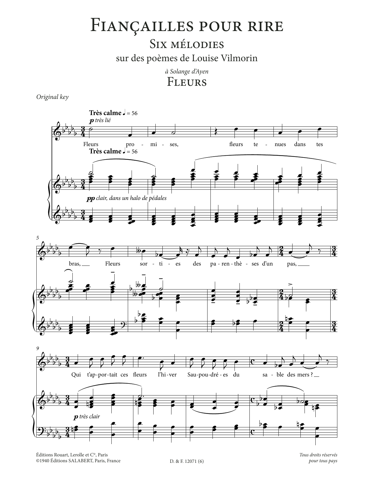 Produktbild zu: Fleurs (High Voice)