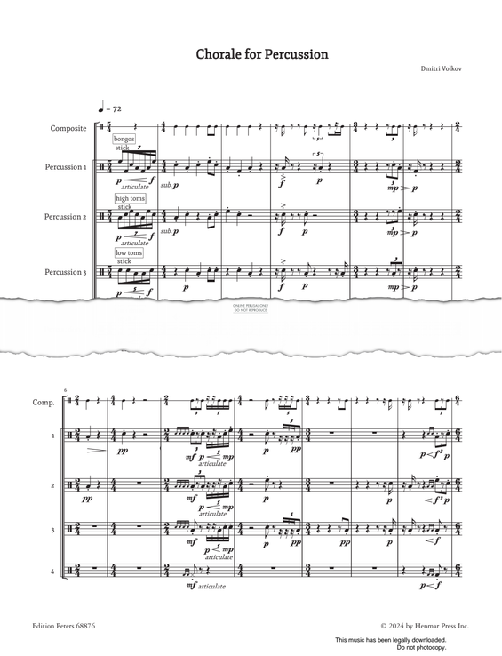 Produktgalerie: Seite 1 von 1 Chorale For Percussion, Dmitri Volkov, Percussion
