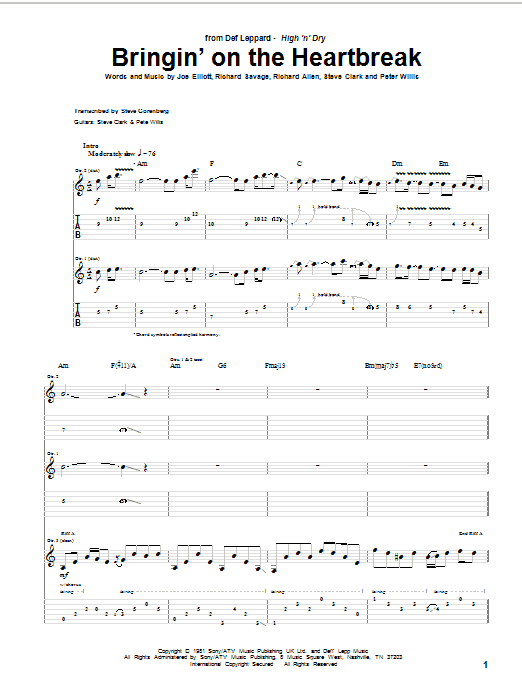 Produktgalerie: Seite 1 von 1 Bringin' On The Heartbreak, Def Leppard, Gitarre
