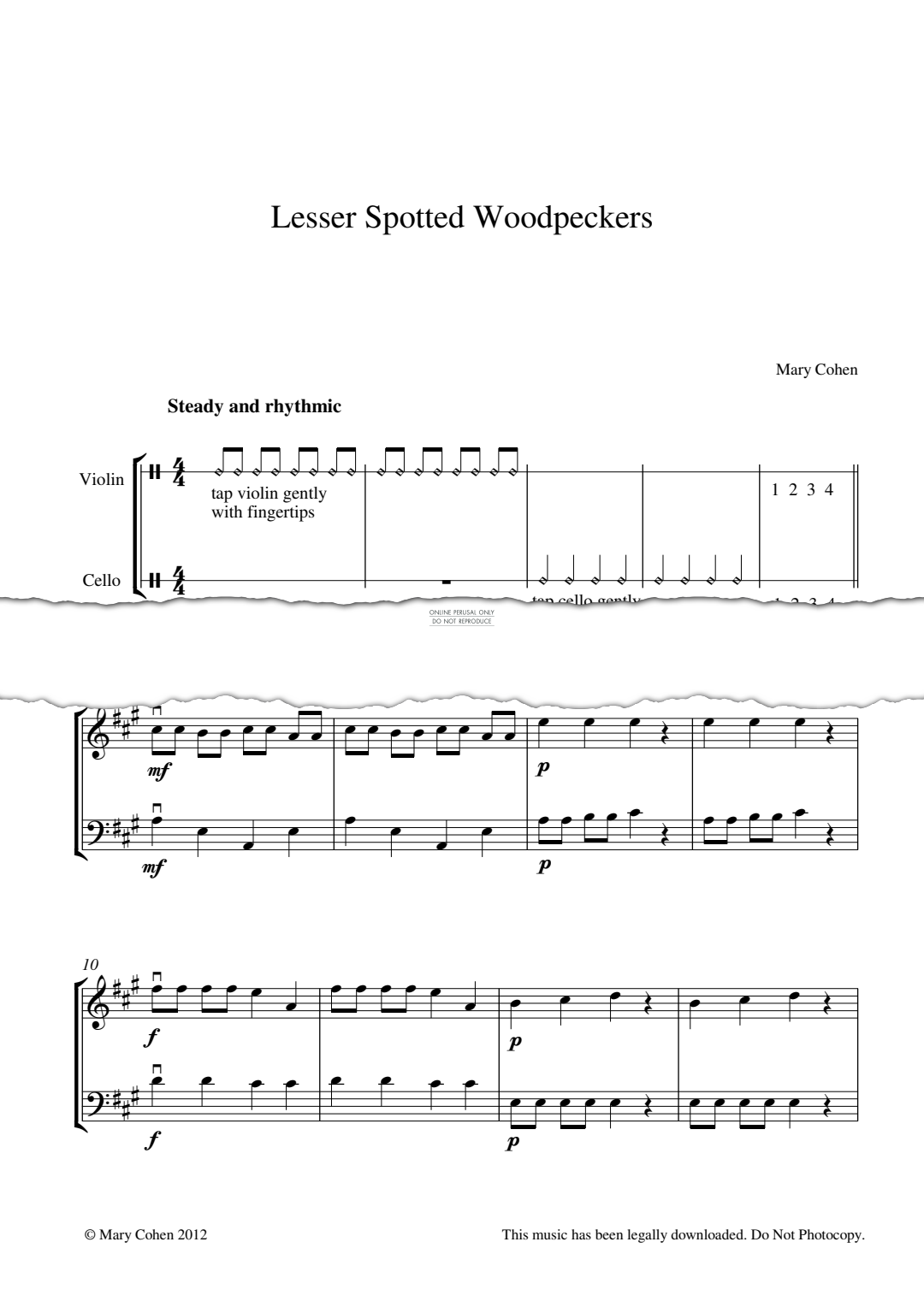 Produktgalerie: Seite 1 von 1 Lesser Spotted Woodpeckers, Mary Cohen, Violine, Violoncello