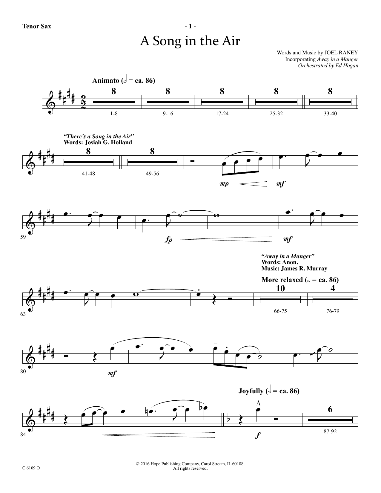 Produktbild zu: A Song In The Air - Tenor Sax