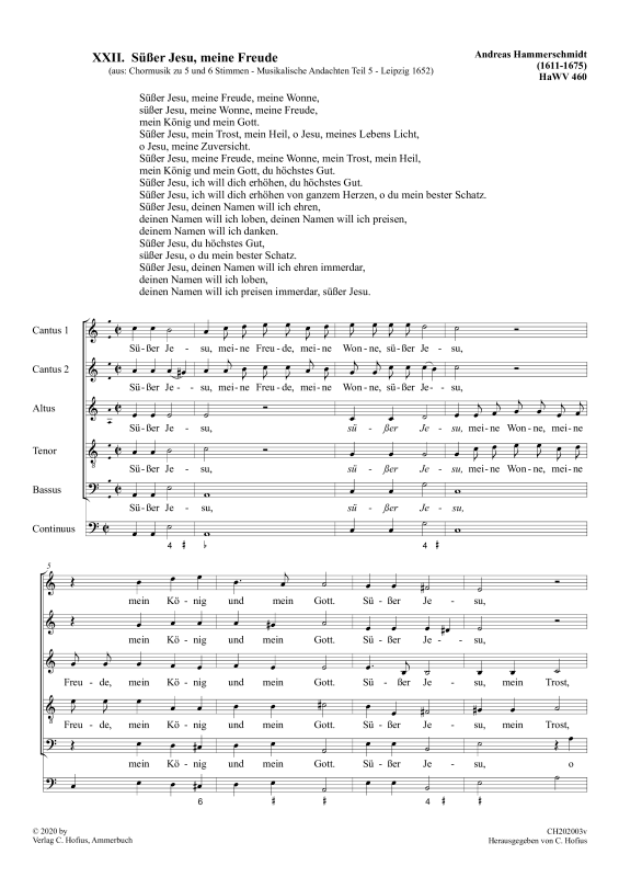 Süßer Jesu, meine Freude 