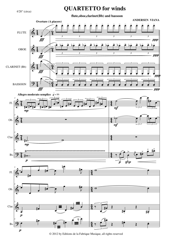 Product picture to: Quartet Andersen Viana