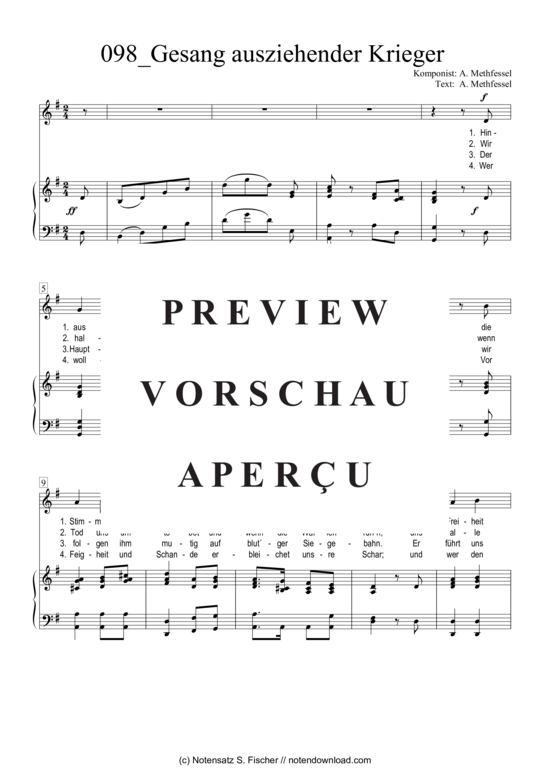 Product gallery: Page 2 of 3 Gesang ausziehender Krieger , , Piano and Voice