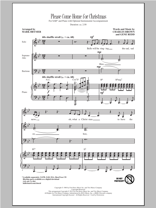 Product gallery: Page 1 of 1 Please Come Home For Christmas (arr. Mark Brymer), Cee Lo Green
