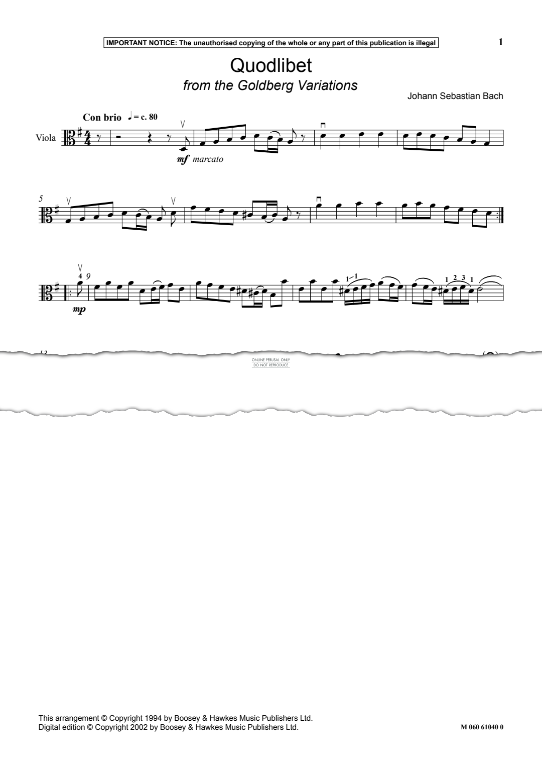 gallery: Quodlibet from the 'Goldberg Variations', Johann Sebastian Bach