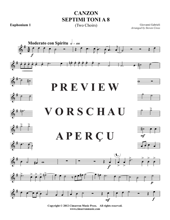 Product gallery: Page 13 of 21 Canzona Septimi Toni A 8 , , (Tuba Ensemble)