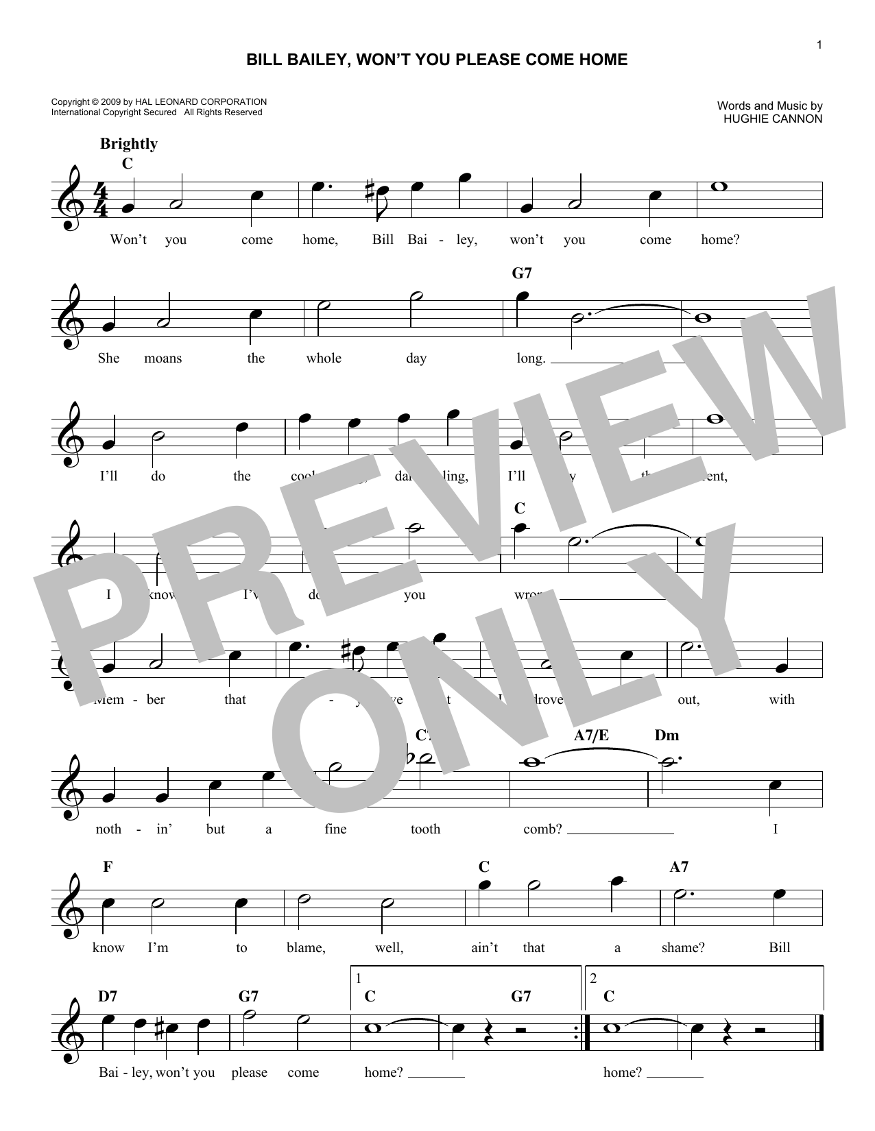Produktgalerie: Seite 1 von 1 Bill Bailey, Won't You Please Come Home, Hughie Cannon