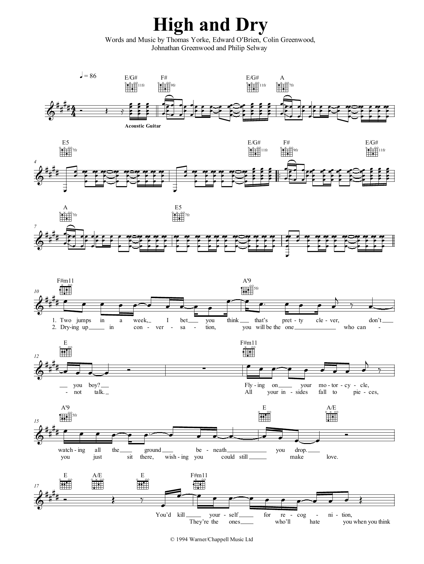 Produktgalerie: Seite 1 von 1 High And Dry, Radiohead