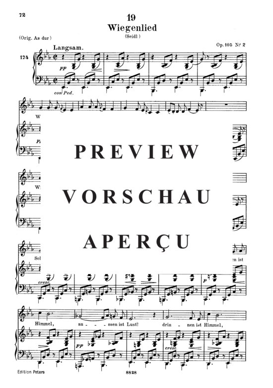 Product gallery: Page 2 of 6 Wiegenlied D.867 Wie sich der Äuglein, , Low Voice and Piano