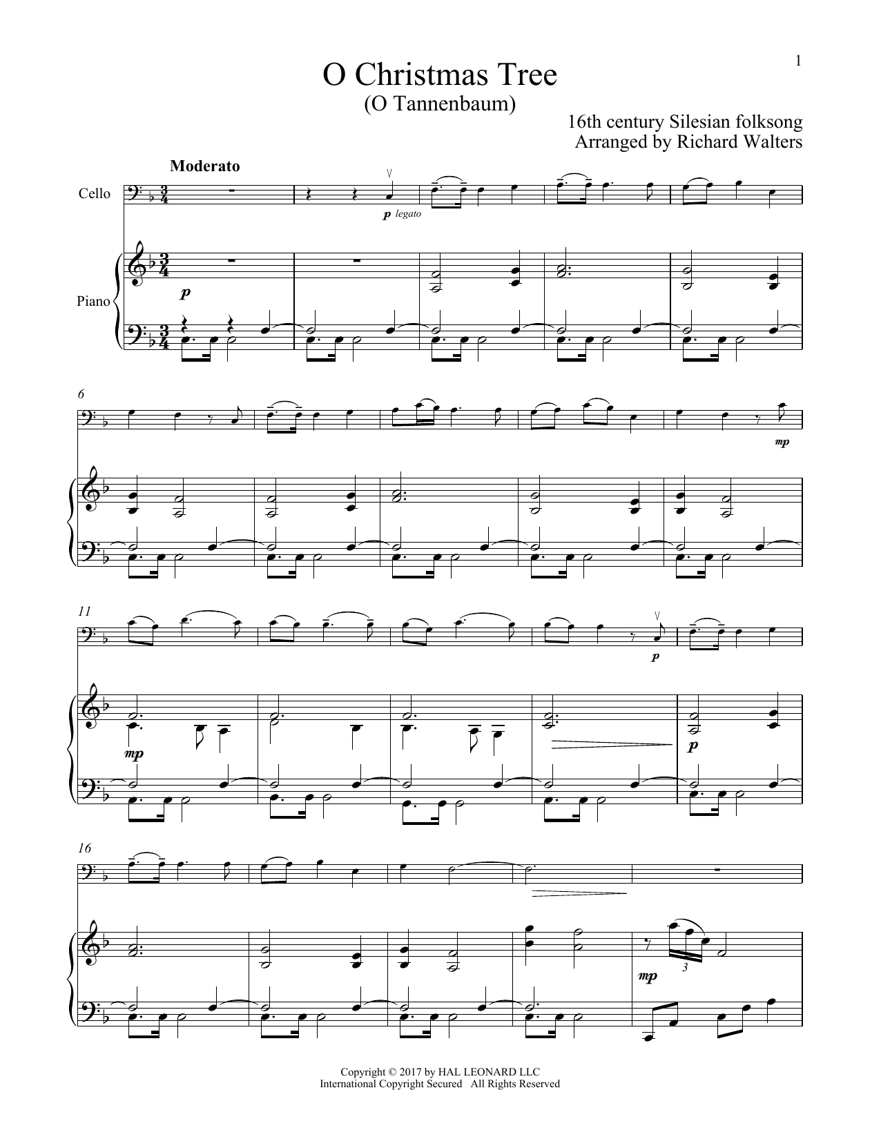 Produktgalerie: Seite 1 von 1 O Christmas Tree, Traditional German Carol, Klavier, Violoncello