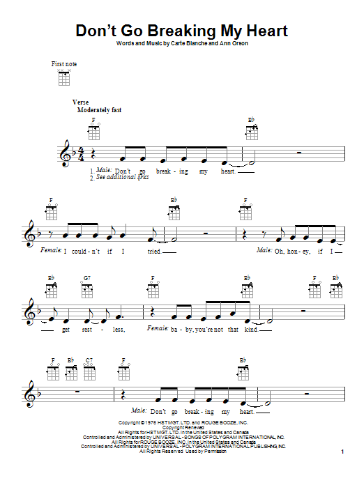Product gallery: Page 1 of 1 Don't Go Breaking My Heart, Elton John