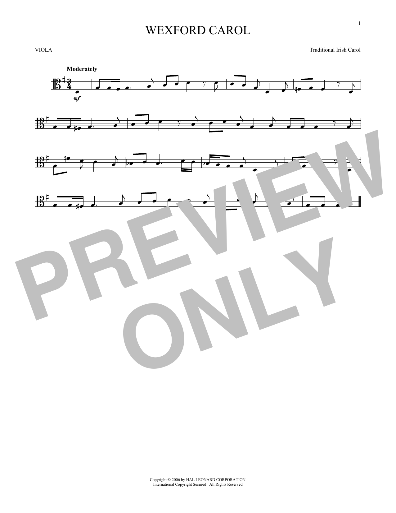 Product gallery: Page 1 of 1 Wexford Carol, Traditional Irish Carol