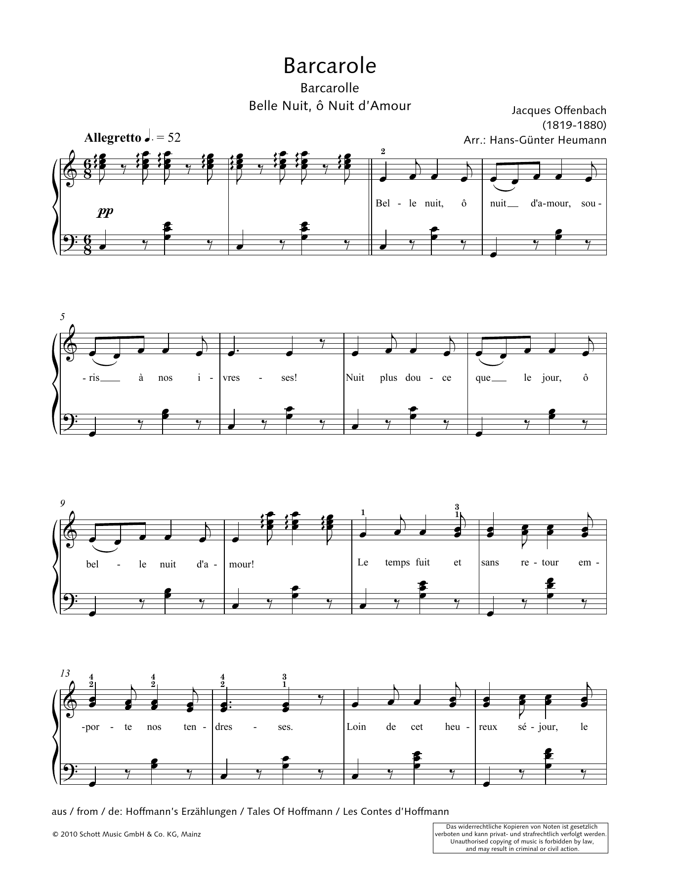 Product gallery: Page 1 of 1 Barcarolle, Jacques Offenbach