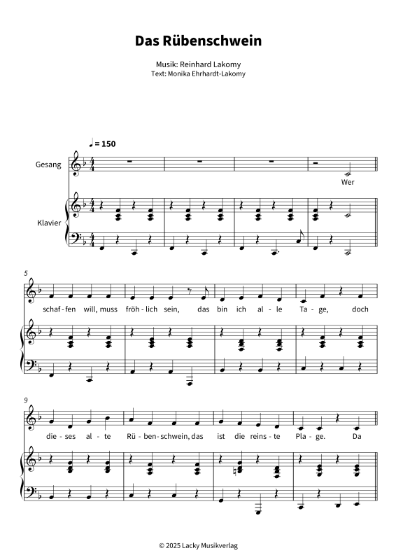 Produktgalerie: Seite 1 von 6 Das Rübenschwein, , Gesang und Klavier