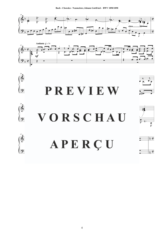 Produktgalerie: Seite 5 von 11 9 Choräle Neumeister BWV 1090 - 1098, , Cembalo/Klavier Solo