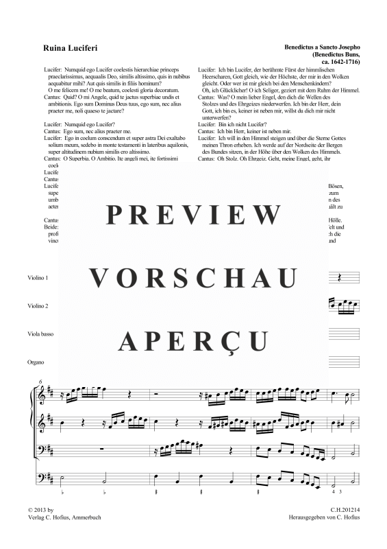 gallery: Ruina Luciferi, , (Gemischtes Ensemble Sopran, Bass, 2 Violinen, Viola da gamba und Orgel)