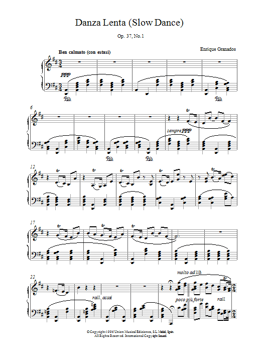 Product gallery: Page 1 of 1 Danza Lenta Op37 No1, Enrique Granados