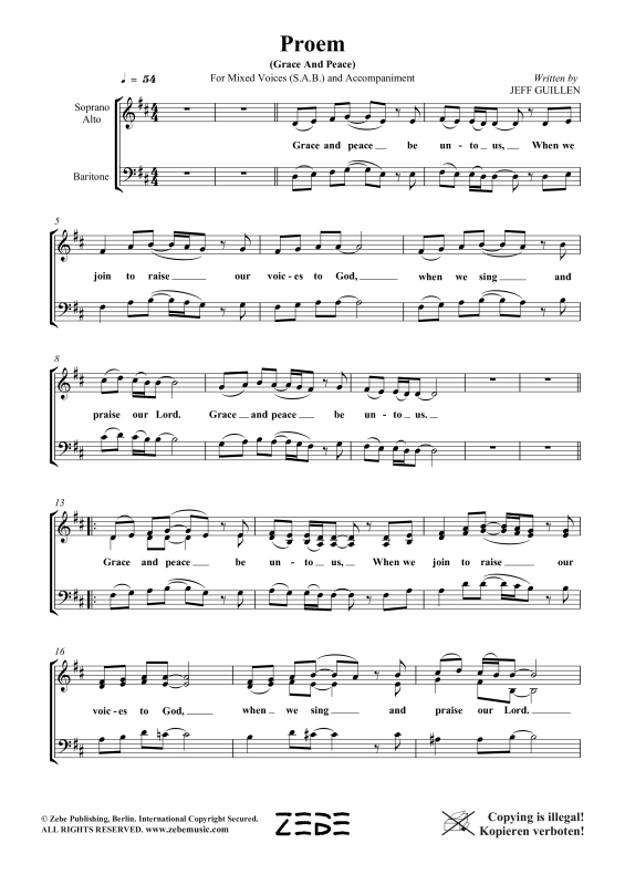 Produktgalerie: Seite 1 von 8 Proem (Grace and Peace), , Gemischter Chor SAB und Klavier