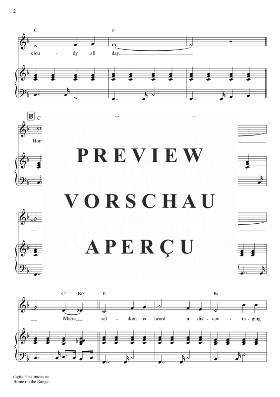 Product gallery: Page 3 of 6 Home On The Range, Folk Song, American, Voice with Piano Accompaniment