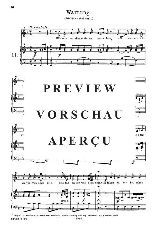 Product gallery: Page 2 of 4 Warnung K.433-416c, , High Voice and Piano