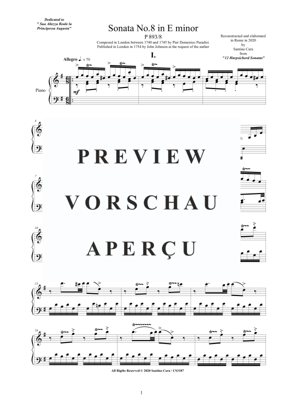 Produktgalerie: Seite 2 von 9 Sonate Nr. 8 in E-Moll, , Klavier Solo