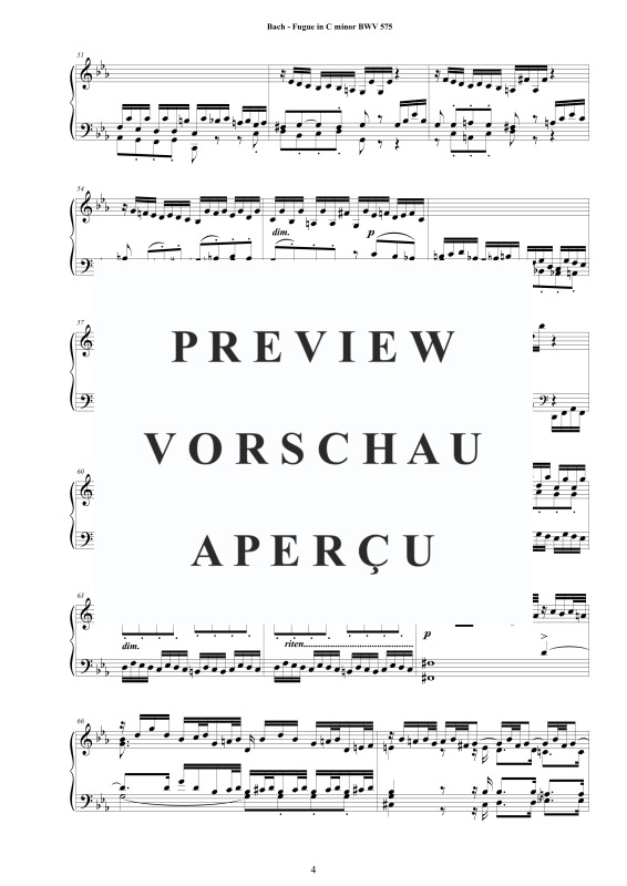 Product gallery: Page 5 of 6 Fuge in C-Moll BWV 575, , Solo Piano