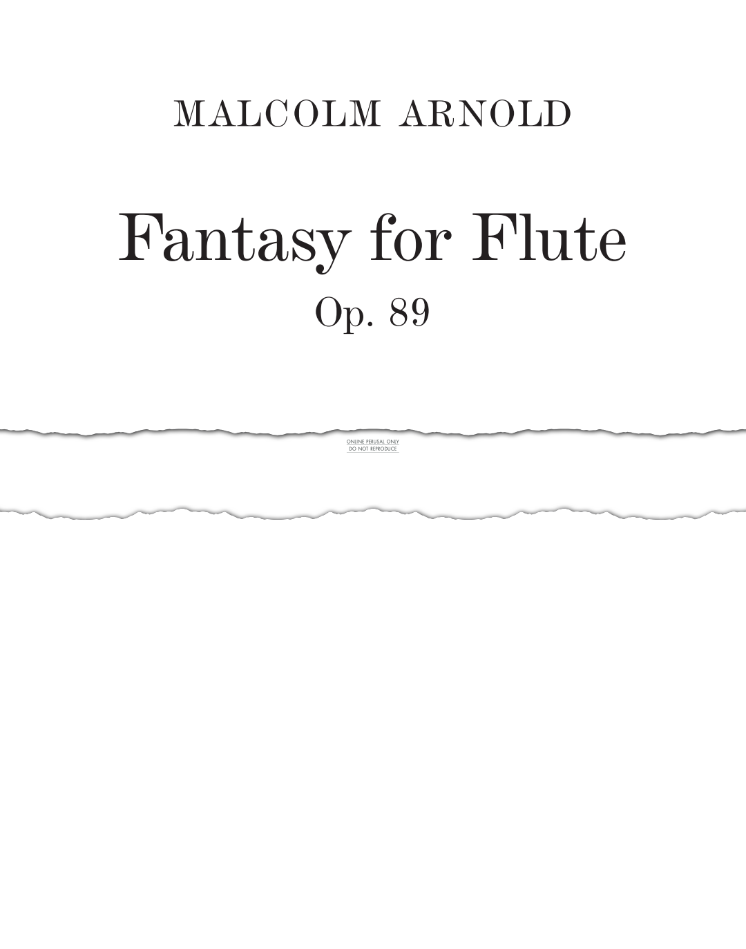gallery: Fantasy For Flute Op.89, Malcolm Arnold