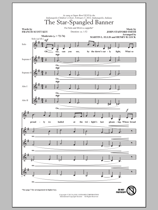 Produktgalerie: Seite 1 von 1 The Star Spangled Banner, Henry Leck, Chor