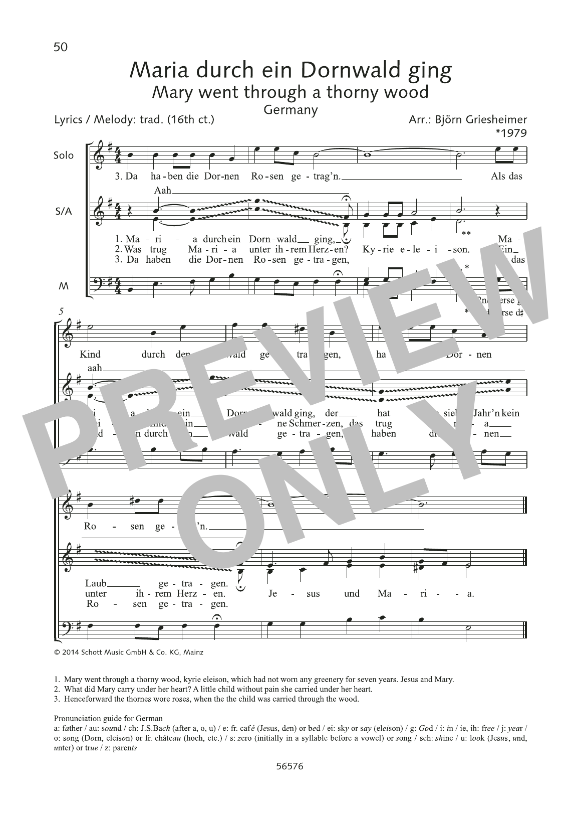 Produktgalerie: Seite 1 von 1 Maria durch ein Dornwald ging, Björn Griesheimer, Chor