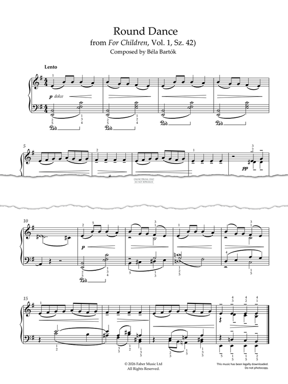 Product picture to: Round Dance (from 'For Children', Vol. 1 Sz. 42) (Best of Grade 3 Piano)