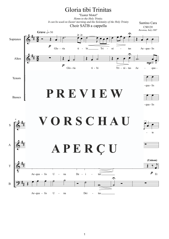 Produktgalerie: Seite 2 von 9 Gloria tibi Trinitas - Geistliche Hymne, , Gemischter Chor a capella