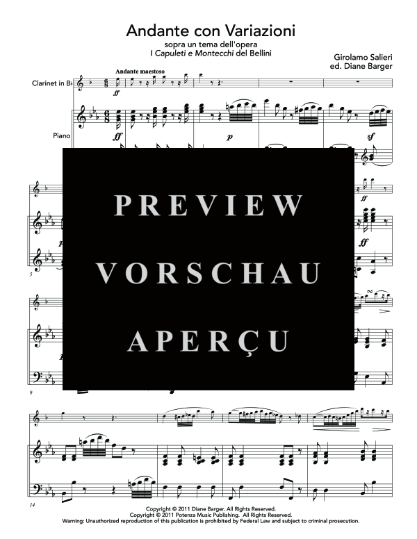 gallery: Andante con Variazioni sopra un tema dell´opera I Capuleti e Montecchi, , (clarinet in Bb and piano)