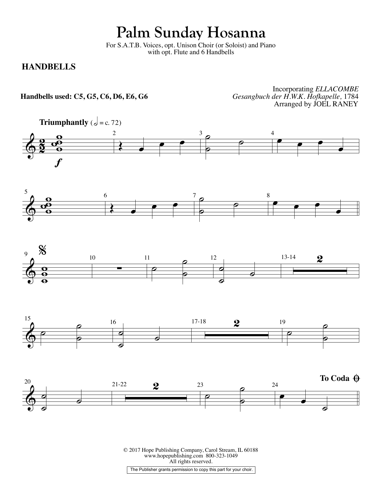 Product picture to: Palm Sunday Hosanna - Handbells