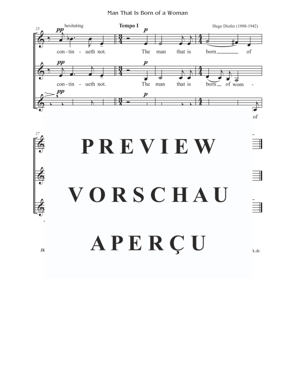 Produktgalerie: Seite 4 von 4 Man That Is Born of a Woman (The Year Cycle, Op.5, No.36), , Frauenchor