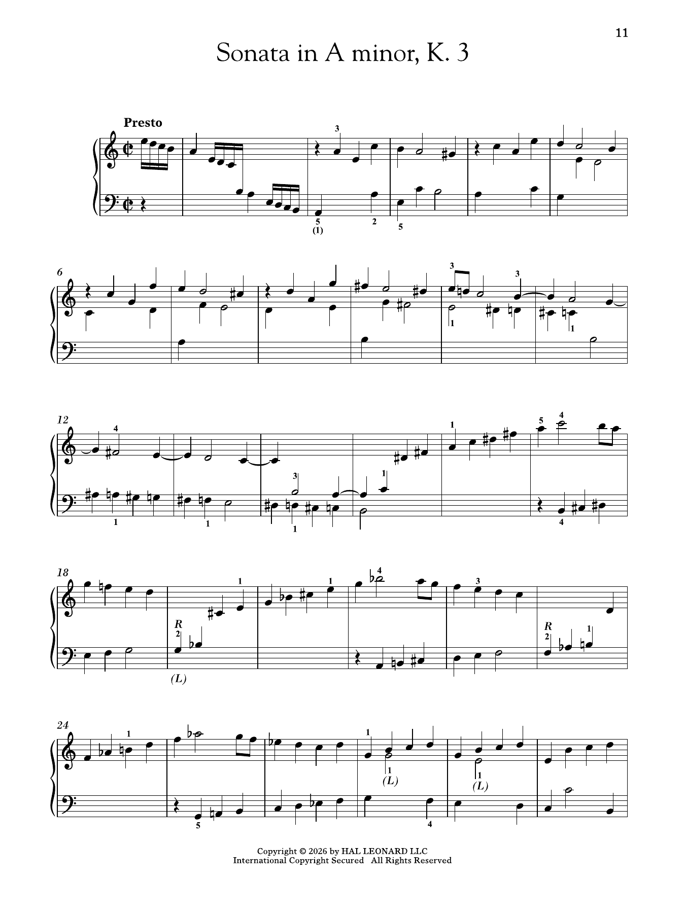 Produktgalerie: Seite 1 von 1 Sonata In A Minor, K. 3, Domenico Scarlatti, Klavier