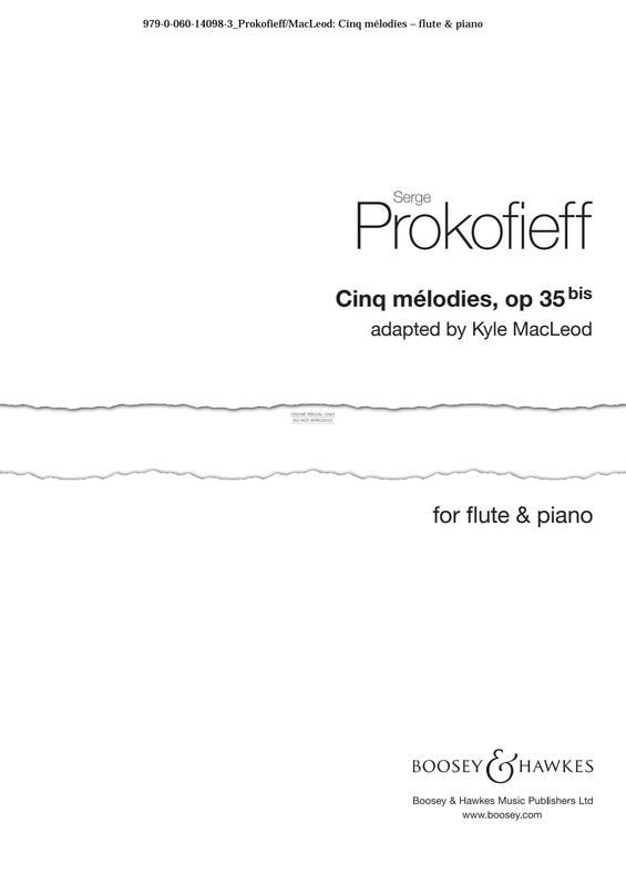 Produktgalerie: Seite 1 von 1 Cinq mélodies, Op. 35, Sergei Prokofiev, Flöte, Klavier