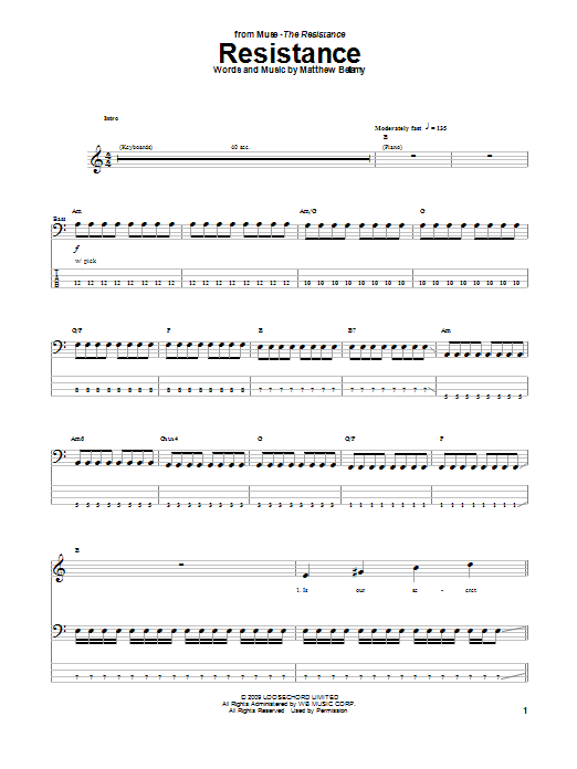 Produktgalerie: Seite 1 von 1 Resistance, Muse, E-Bass