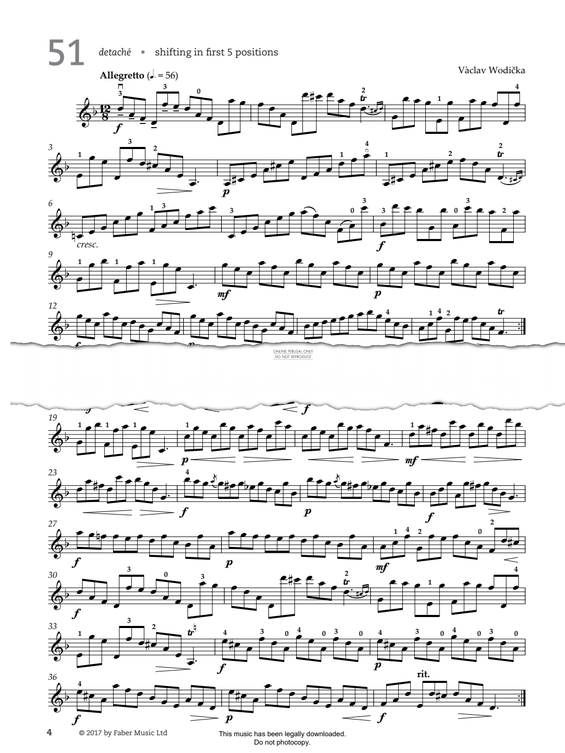 Produktgalerie: Seite 1 von 1 Study No.51 Allegretto (from '80 Graded Studies For Violin Book Two'), Vàclav Wodicka, Violine