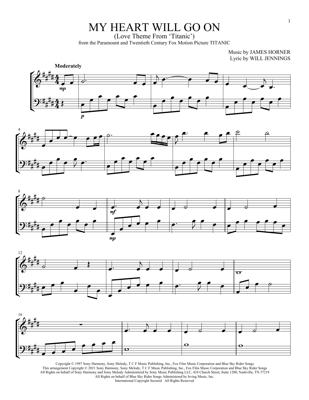 Product picture to: My Heart Will Go On (Love Theme From 'Titanic')