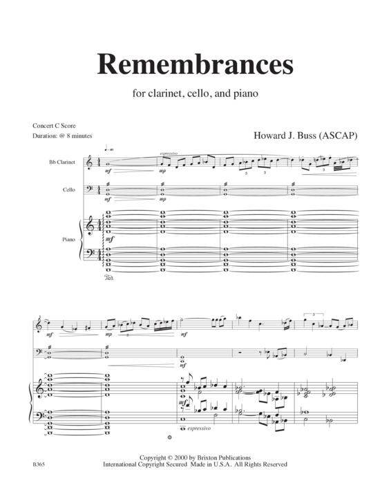 Product picture to: Remembrances Howard J. Buss