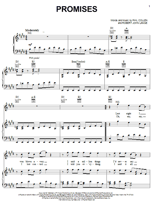 Produktgalerie: Seite 1 von 1 Promises, Def Leppard, Gesang, Gitarre, Klavier