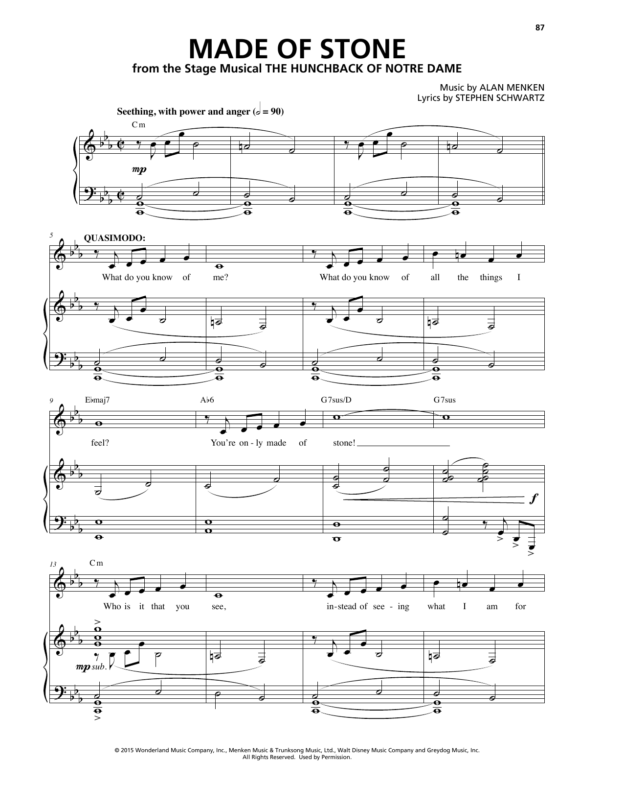 Produktbild zu: Made Of Stone (from The Hunchback Of Notre Dame: A New Musical)